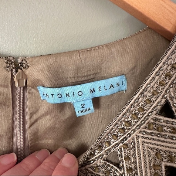 Antonio Melani Tan Beaded Sheath Dress - Picture 5 of 11
